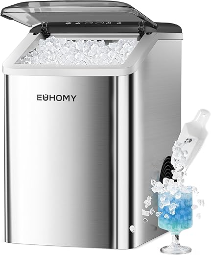 EUHOMY Nugget Ice Maker Countertop, Max 40lbs/Day, Auto-Cleaning,&hellip;