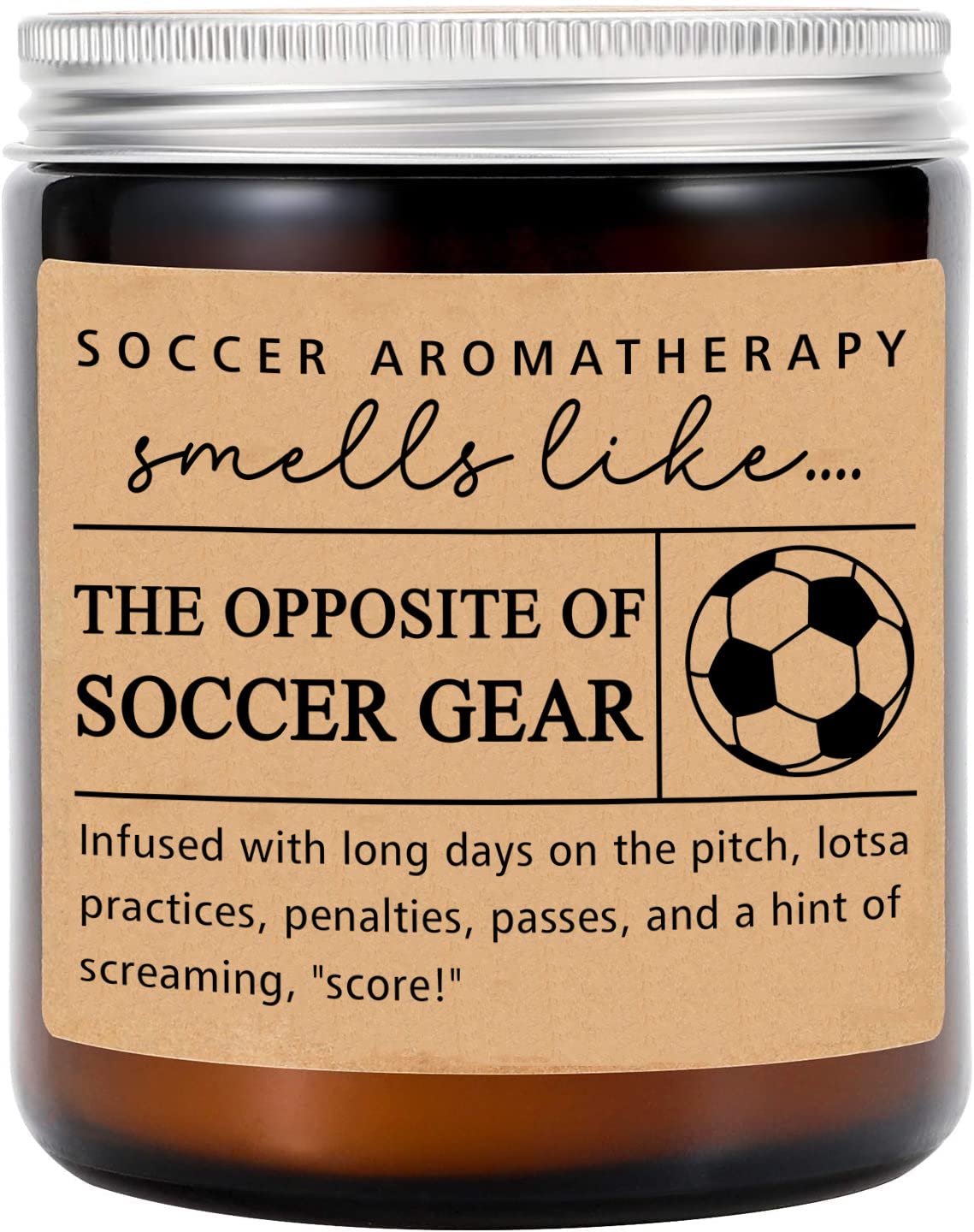 HTDesigns Soccer Gift - Soccer Candle - Soccer Player Gift - Soccer Player Candle - Gift for Soccer Player - Smells Like The Opposite of Soccer Gear, 8oz