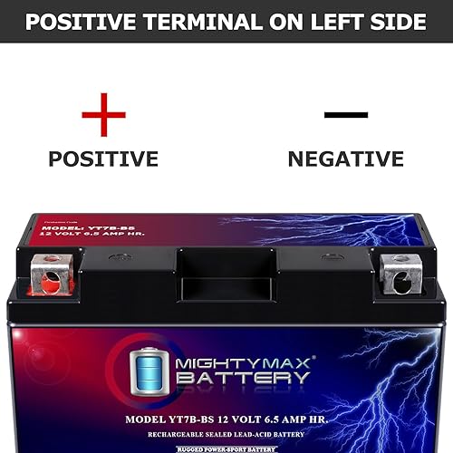 Miniatura 3 de YT7B-BS - Batería de repuesto de 12 V 6.5 AH para motos y scooters