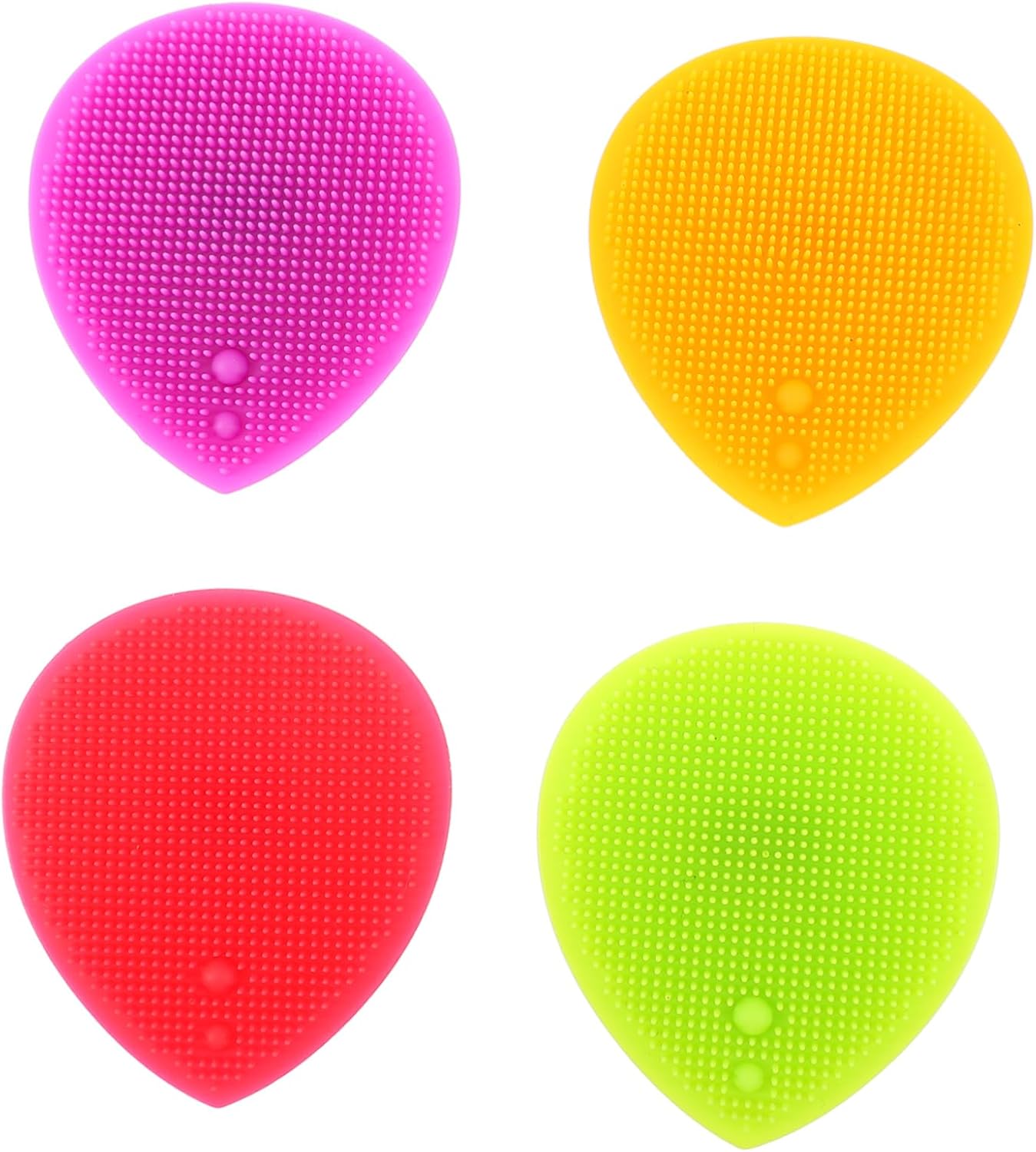 VOSAREA 4Pcs Silicone Facial Cleansing Scrubbers for Women Soft Exfoliating Face Brush Portable Deep Cleansing Massage Tool Safe Durable Material