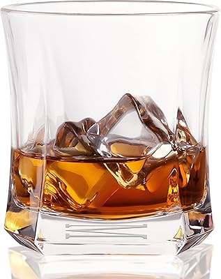 Personalized Whiskey Glass, Engraved Monogram Bourbon Glass, 10 oz Custom Initial Drinking Glasses for Men, Monogrammed Gifts Whiskey Bourbon Glasses for Men (Letter M)