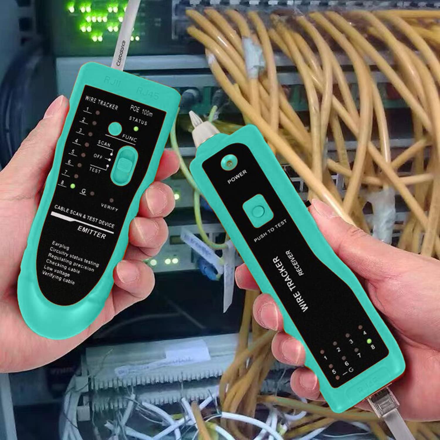 Network Tool kit, Pass Through RJ45 Crimp Tool kit, Ethernet Crimper Cat6 Cat5 Cat5e Crimping Tool, Wire Tracker, 110/88 Punchdown Tool, Cat6 Pass Through Connectors, Stripper, Cutter