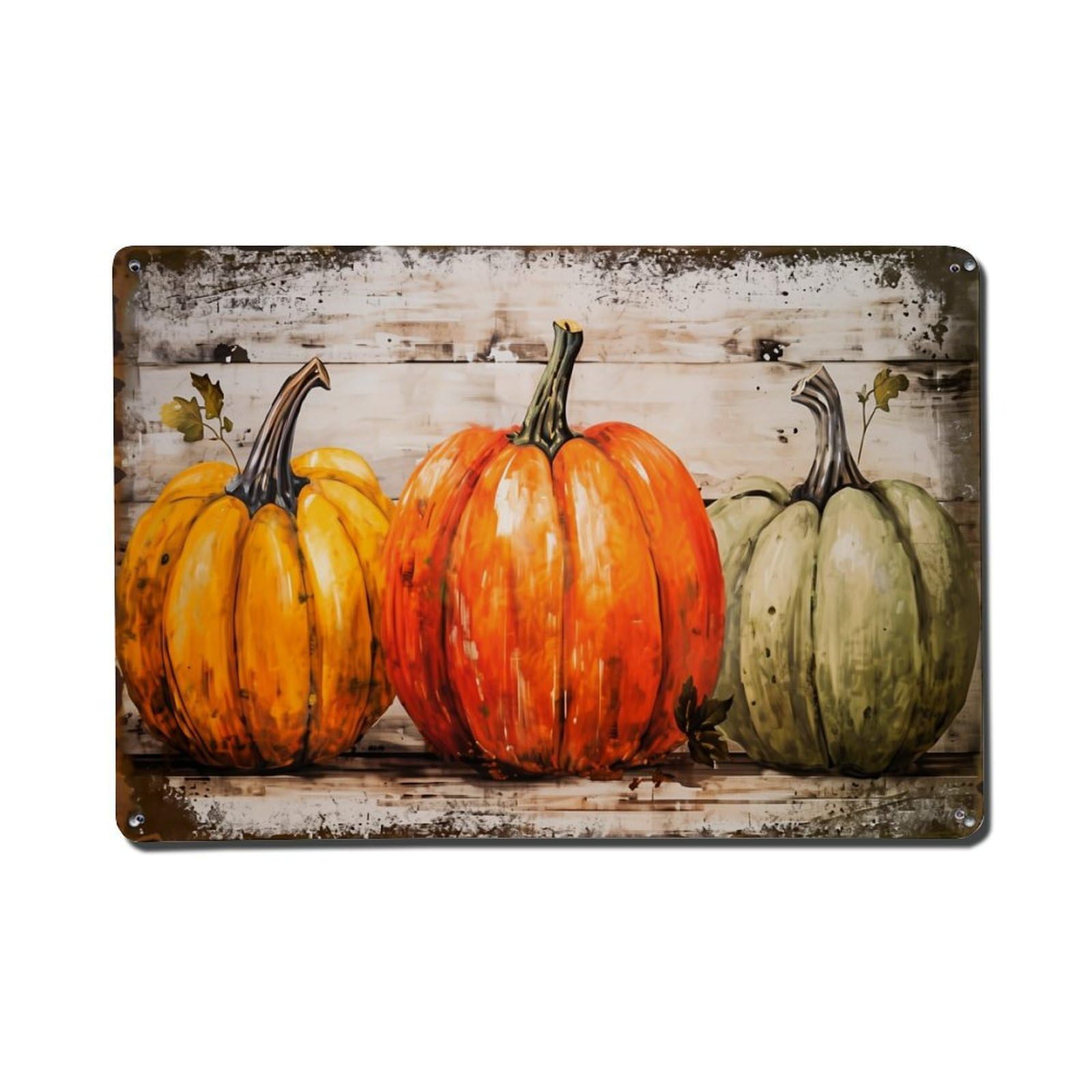 Pumpkin Autumn Harvest Rustic Art Vintage Tin Sign Retro Metal Wall Decor Metal Poster, Home Bar Garage Farmhouse Cafe Wall Art Decoration 8x12Inches