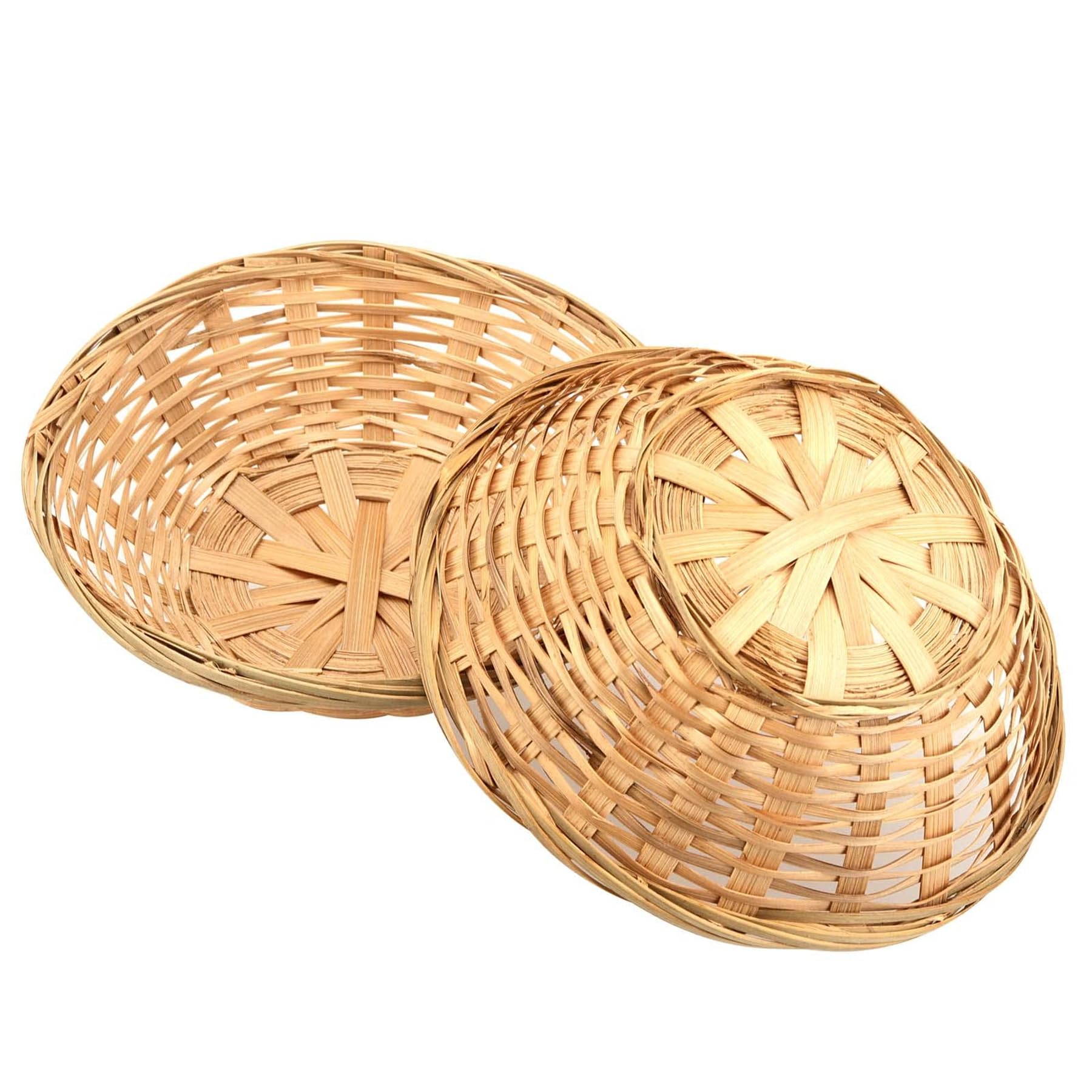 Set di 12 cestini per pane in bambù, cestino rotondo in vimini di bambù naturale per conservare pane, frutta e snack