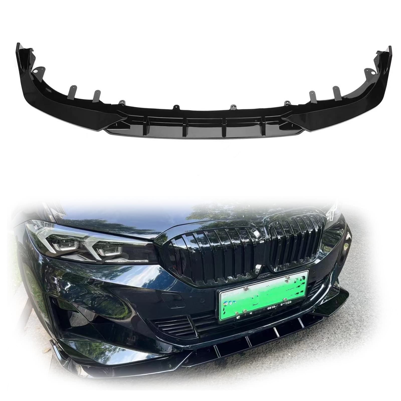 Spoiler avant BMW i3 2022 noir brillant : kit carrosserie premium