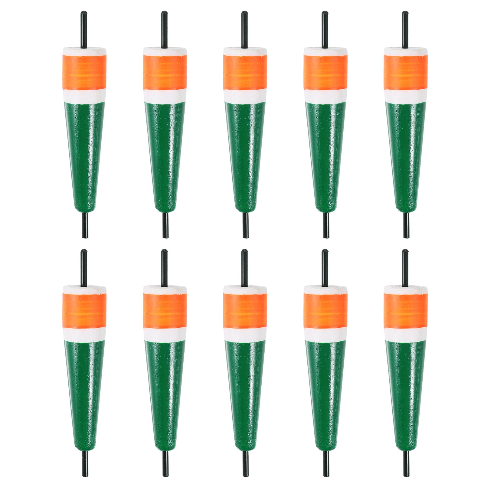PATIKIL Popping Cork Floats 6.3 Inch / 16cm, 10 Pack EVA Fishing Trout Float Bobber for Catfish Trout Bass, Orange Green