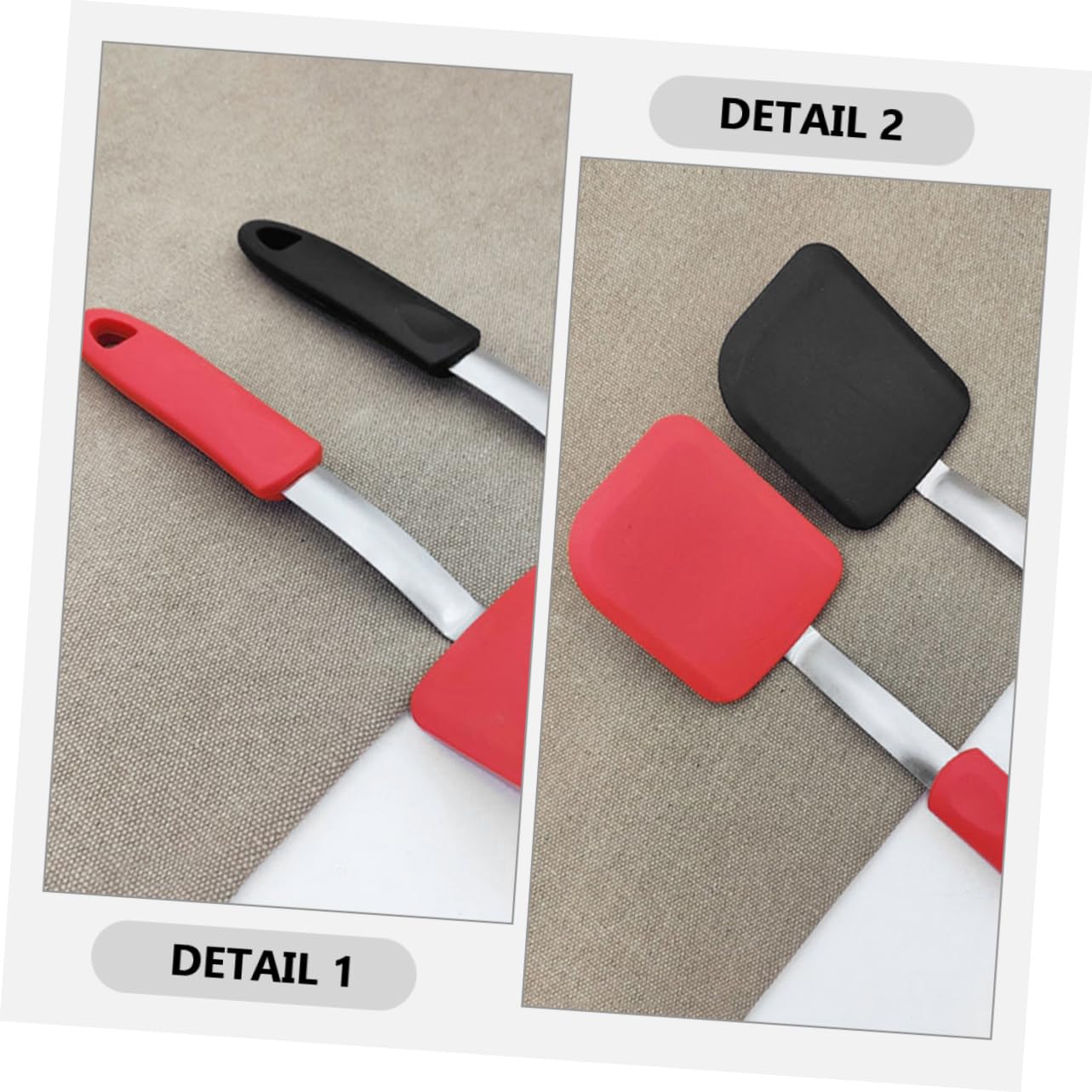 ABOOFAN 4 Set Spatola da Cucina per Cucinare Spatola per Torte Spatola Antiaderente Padella Profonda con Coperchio Zero Aria Spatola Wok Spatola da Cucina Portatile Gel di Silice 2 Pezzi*4