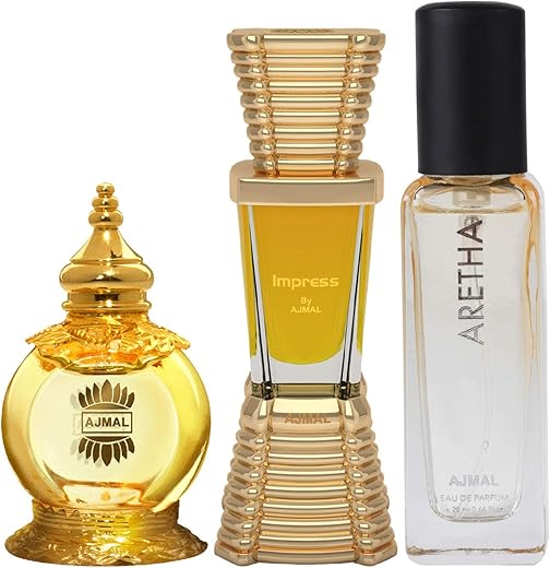 Ajmal Mukhallat AL Wafa CP 12ml and Impress CP 10ml & Aretha EDP 20ML Pack of 3 (Total 42ML) for Men & Women