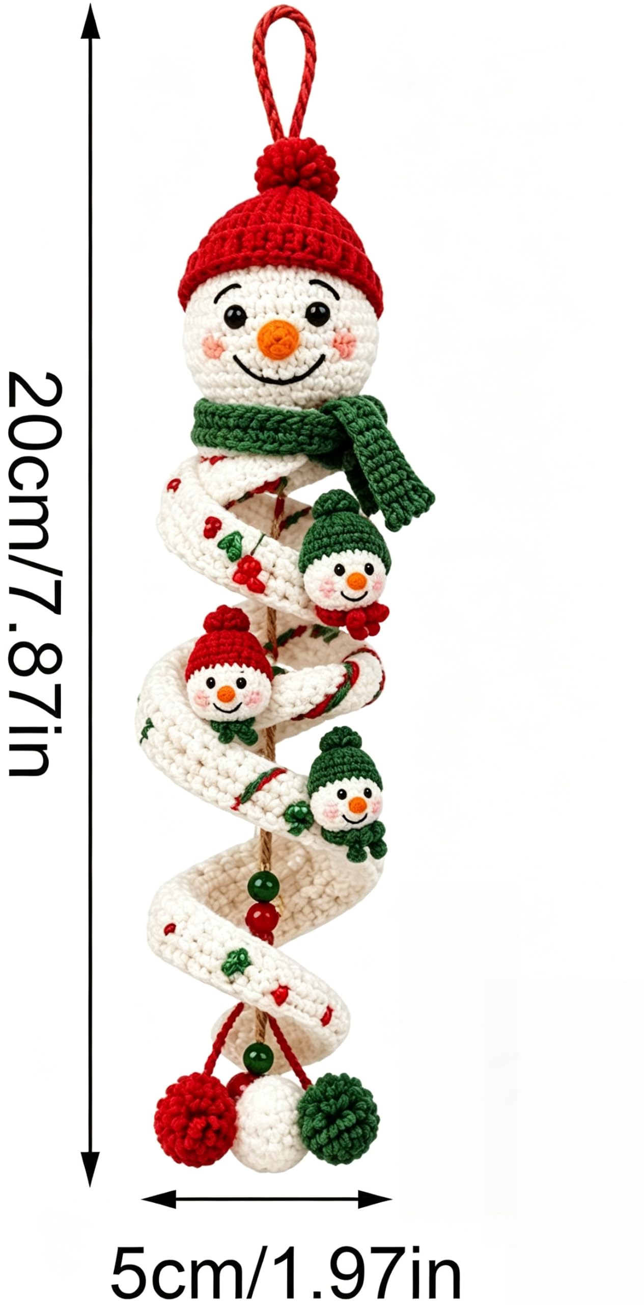 Gehäkeltes Schneemann-Spiral-Ornament-DIY-Set, alle Materialien zur