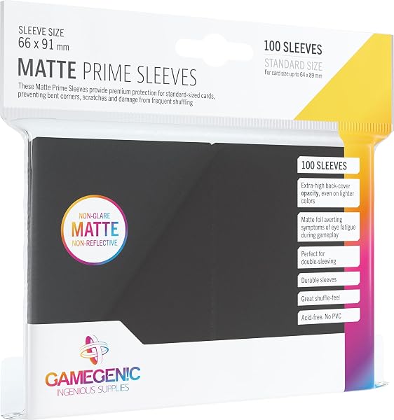 Gamegenic Matte Prime Sleeves 100-Pack Black