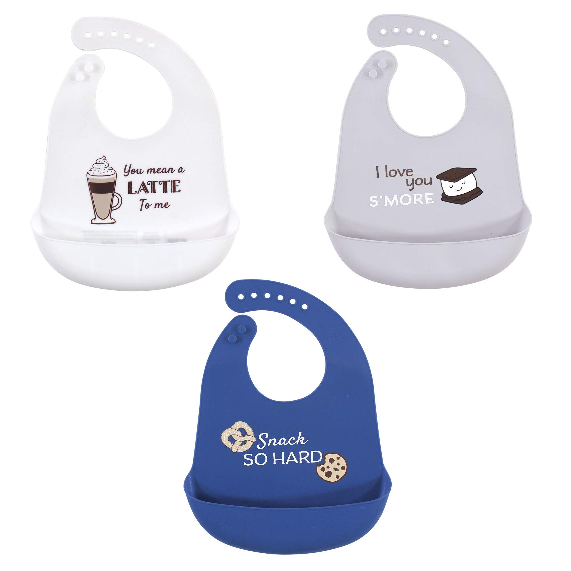 Hudson Baby Unisex Baby Silicone Bibs, You Mean A Latte, One Size