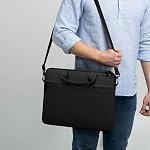 15.6-16 Inch Laptop Sleeve Shoulder Bag Waterproof Notebook Chromebook Computer Carrying Case Compatible with 15.6 inch Acer Asus Dell HP Thinkpad, Black