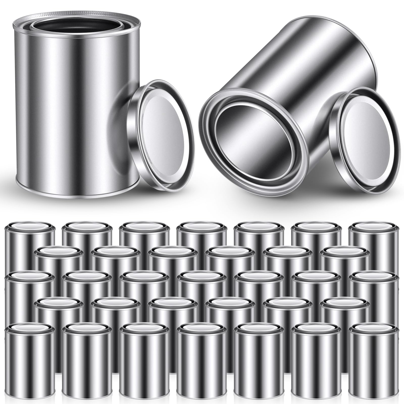 Photo 1 of **24CANS**Blulu 50 Pcs Bulk Paint Cans with Lids 2 Pint Empty Metal Paint Bucket Multipurpose Leftover Paints Storage Containers for DIY Paints Crafts Project Adhesives