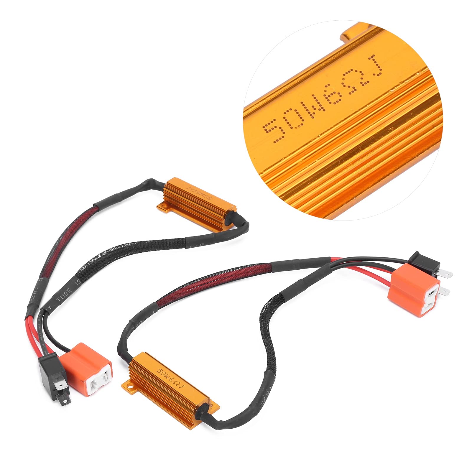 2 Szt. Rezystor Obciążenia LED, H7 50W 12-15V LED światła Przeciwmgielne Wolne Od Błędów Dekoder, Auto Reflektor Samochodowy Przeciw Migotaniu Do Modyfikacji Samochodu