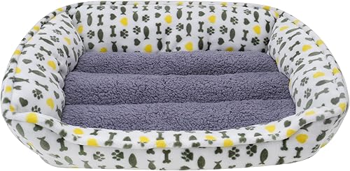 Miniatura 3 de Sofá cama para perros, cama antiansiedad para cachorros y gatos, cama rectangular lavable con colchón gris, extra pequeña