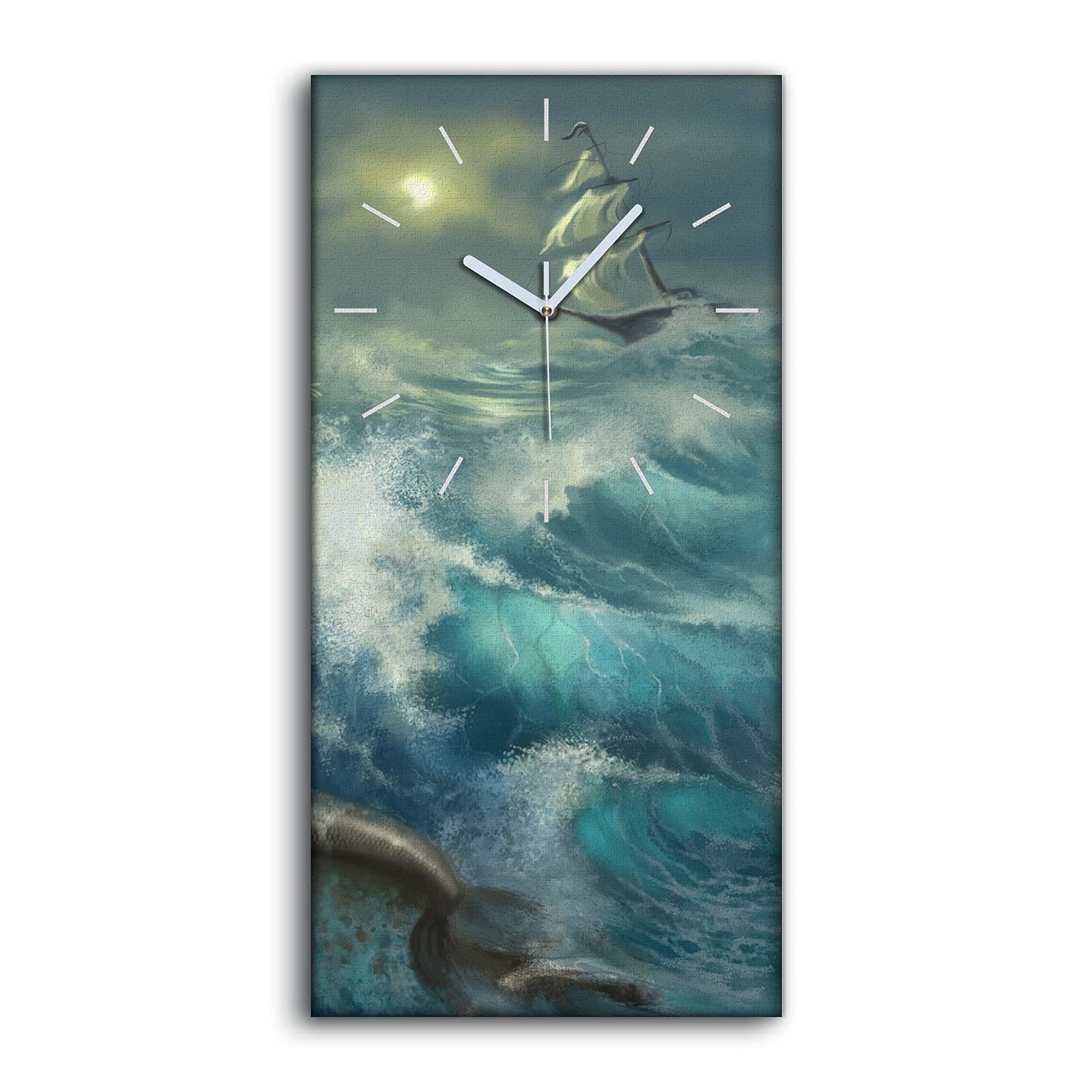 Horloge sur Toile Sans Tic-Tac Finie la Nuisance Sonore Tableau Moderne Sirène 30x60