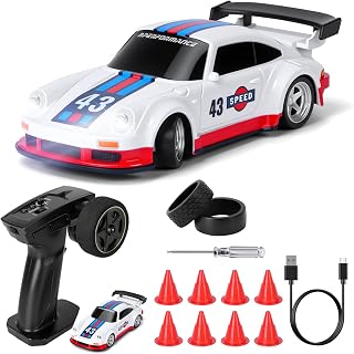 Joellfuner Macchina Telecomandata Drift, 1:43 Mini RC Drift Car, Auto Telecomandata, Micro Macchina Telecomandata con Luce LED, 15km/h, Auto Giocattolo per Bambini di 14 Anni (Standard)