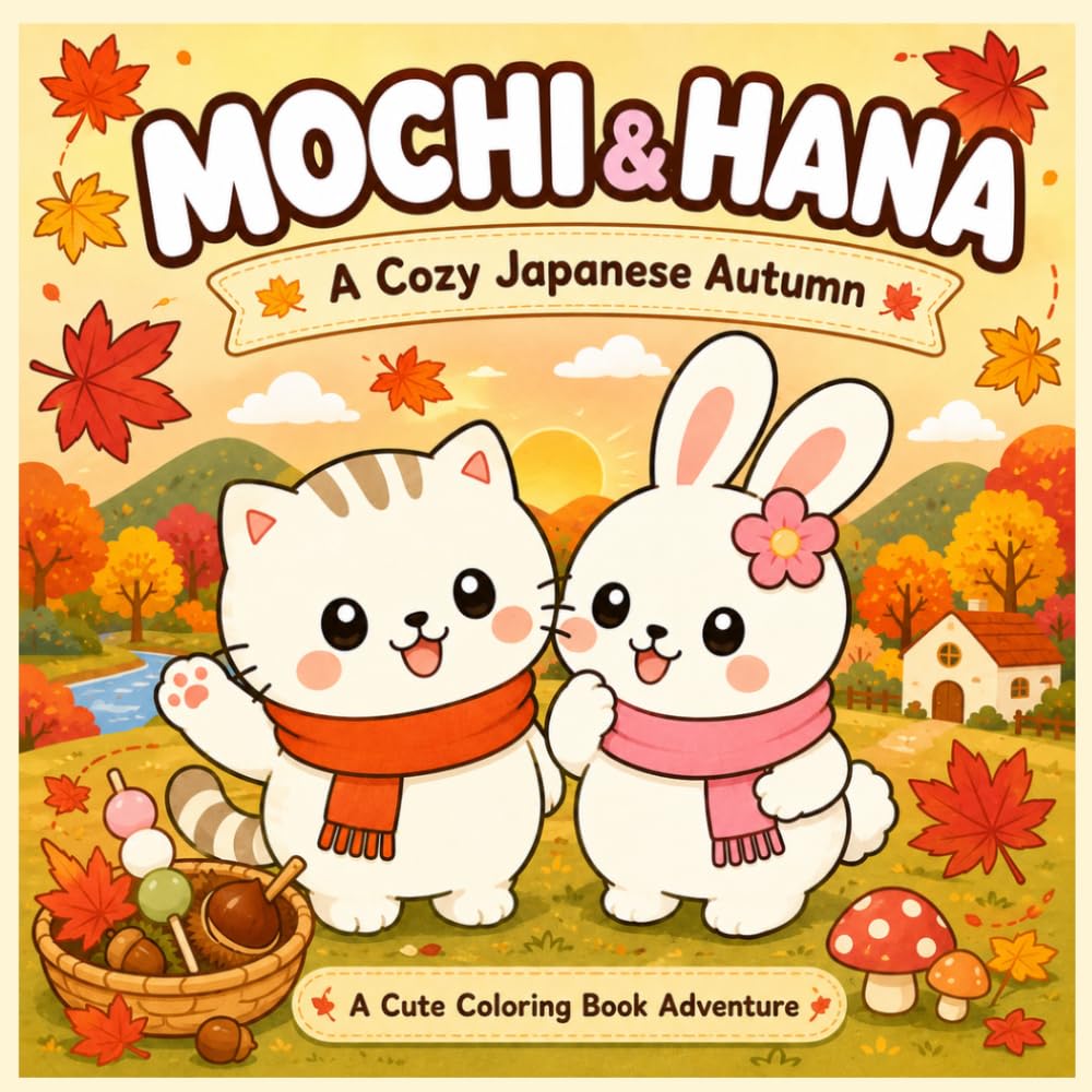 MOCHI & HANA A Cozy Japanese Autumn: An Adorable Coloring Book Adventure