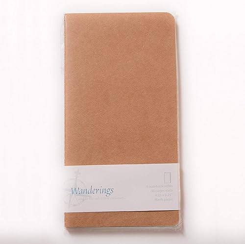 Vista 15 de Wanderings Recambio de cuaderno grande en blanco para viajeros 7 x 10.7 pulgadas / 7.1 in x 10.6 in 3 cuadernos, 180 páginas en blanco