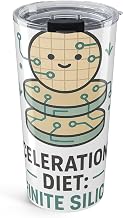 AI Absurdism 20oz Tumbler – Accelerationist Diet: Infinite Silicon | Stainless Steel Vacuum Insulated Travel Cup