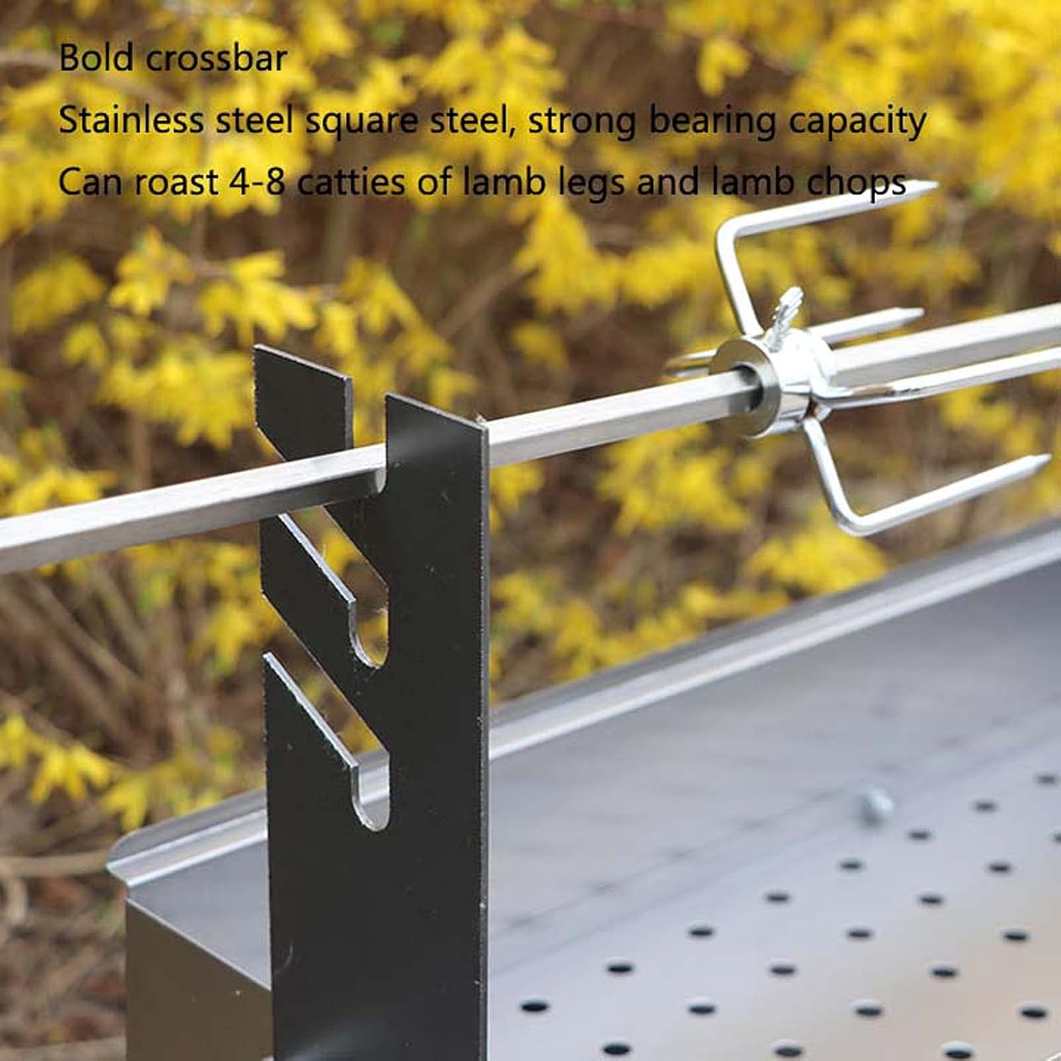 Portable Barbecue Grill Kit, Semi-Automatic Home Electric Barbecue Grill, Outdoor USB Plug-in Motor Barbecue Grill for Grilling Fish Chicken Rabbit (60 * 23CM)