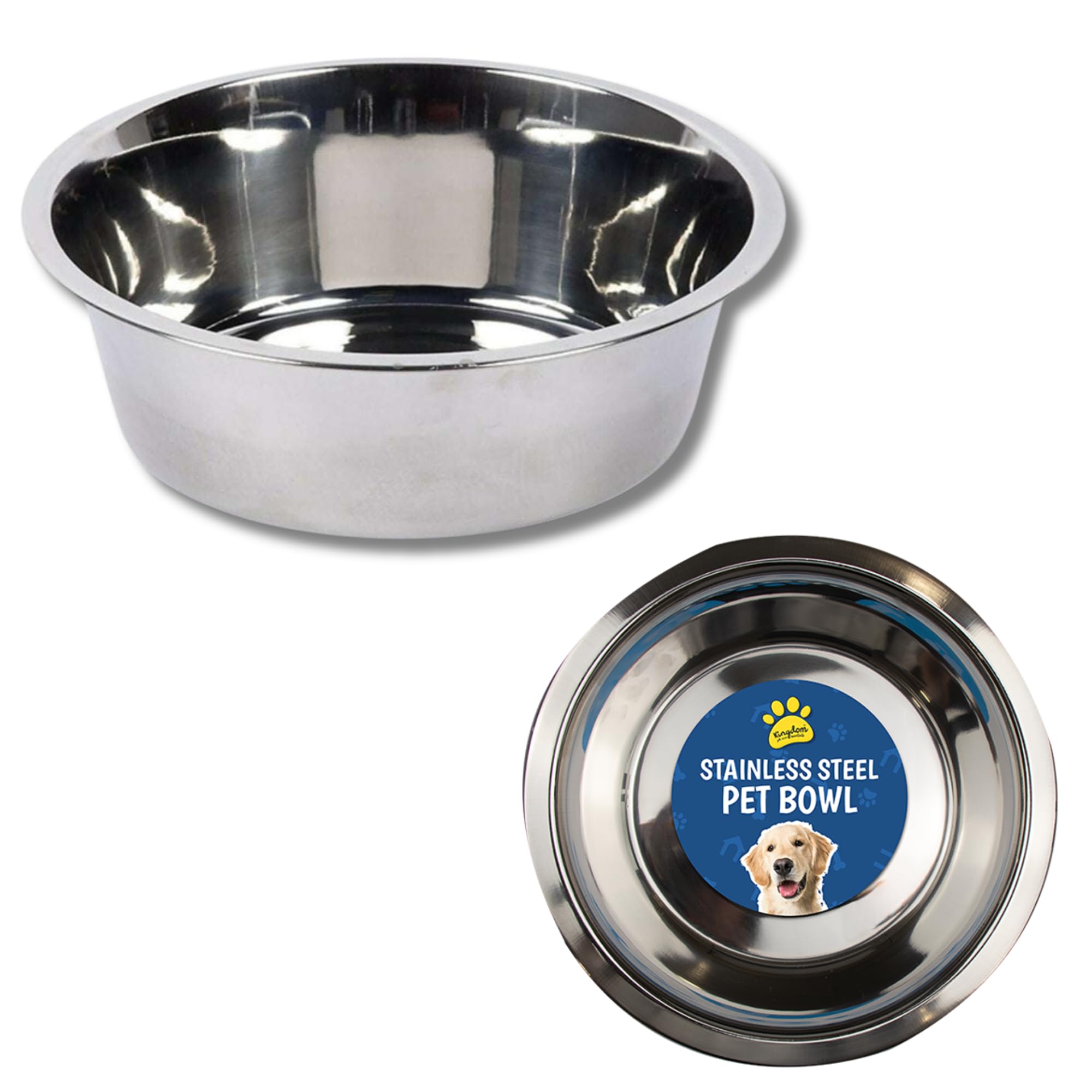 Stainless Steel Pet Bowl – 21cm | Durable & Rust-Resistant Pet Feeder Bowls | Non-Slip Dog & Cat Food and Water Bowl breeds | Hygienic Design | Easy to Clean | Perfect for home or travel