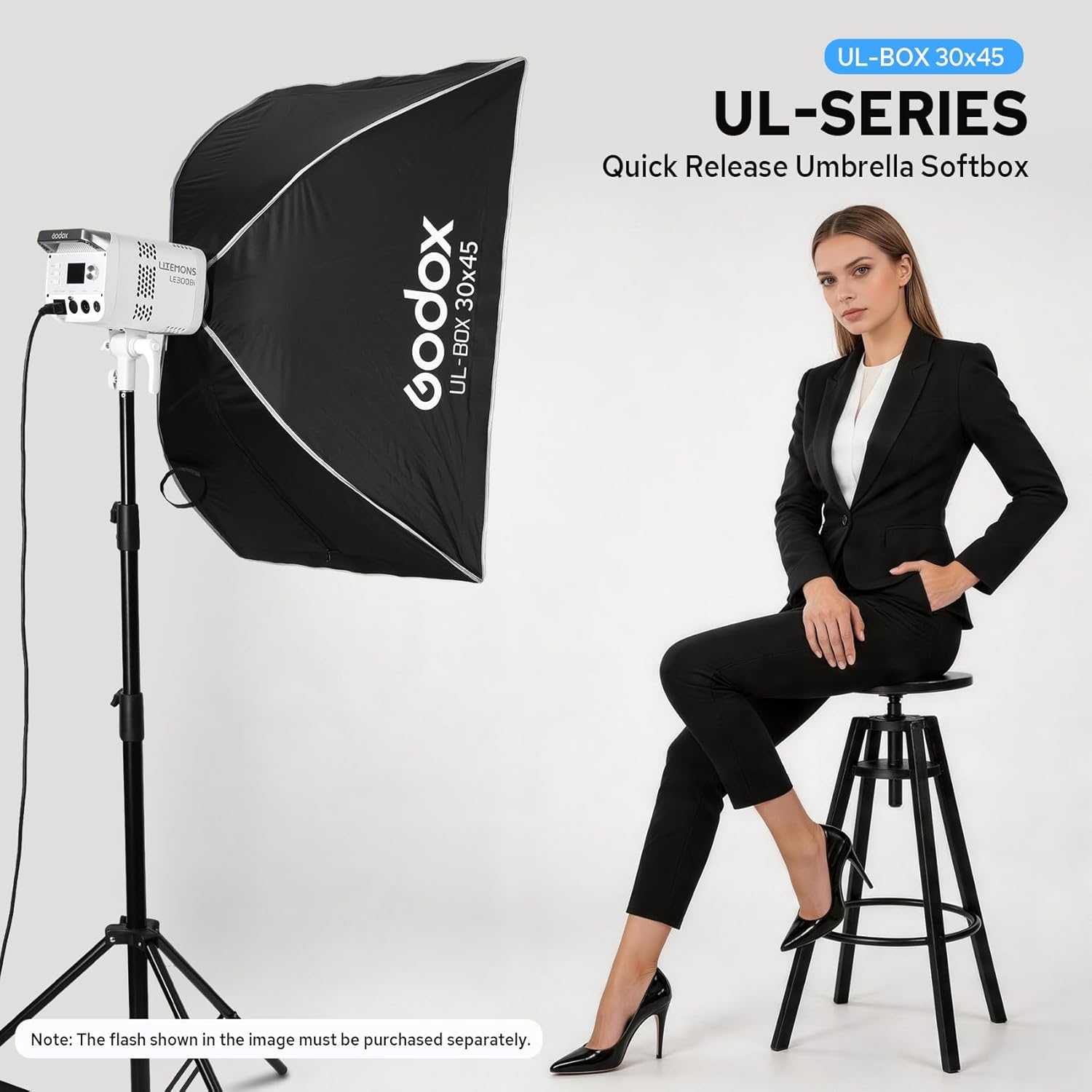 godox ul series 12"x18" / 30x45cm quick release ultra-fold compact rectangle softbox with bowens mount, versatile small soft light for headshots & tabletop photography, compatible with godox v1, ad200 ul-box 12"x18" / 30x45cm