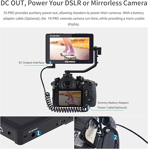Miniatura 7 de FEELWORLD F6 Pro+Batería+Estuche de transporte de 5.5 pulgadas 1600nits de alto brillo DSLR Cámara Monitor de campo con pantalla táctil Forma de