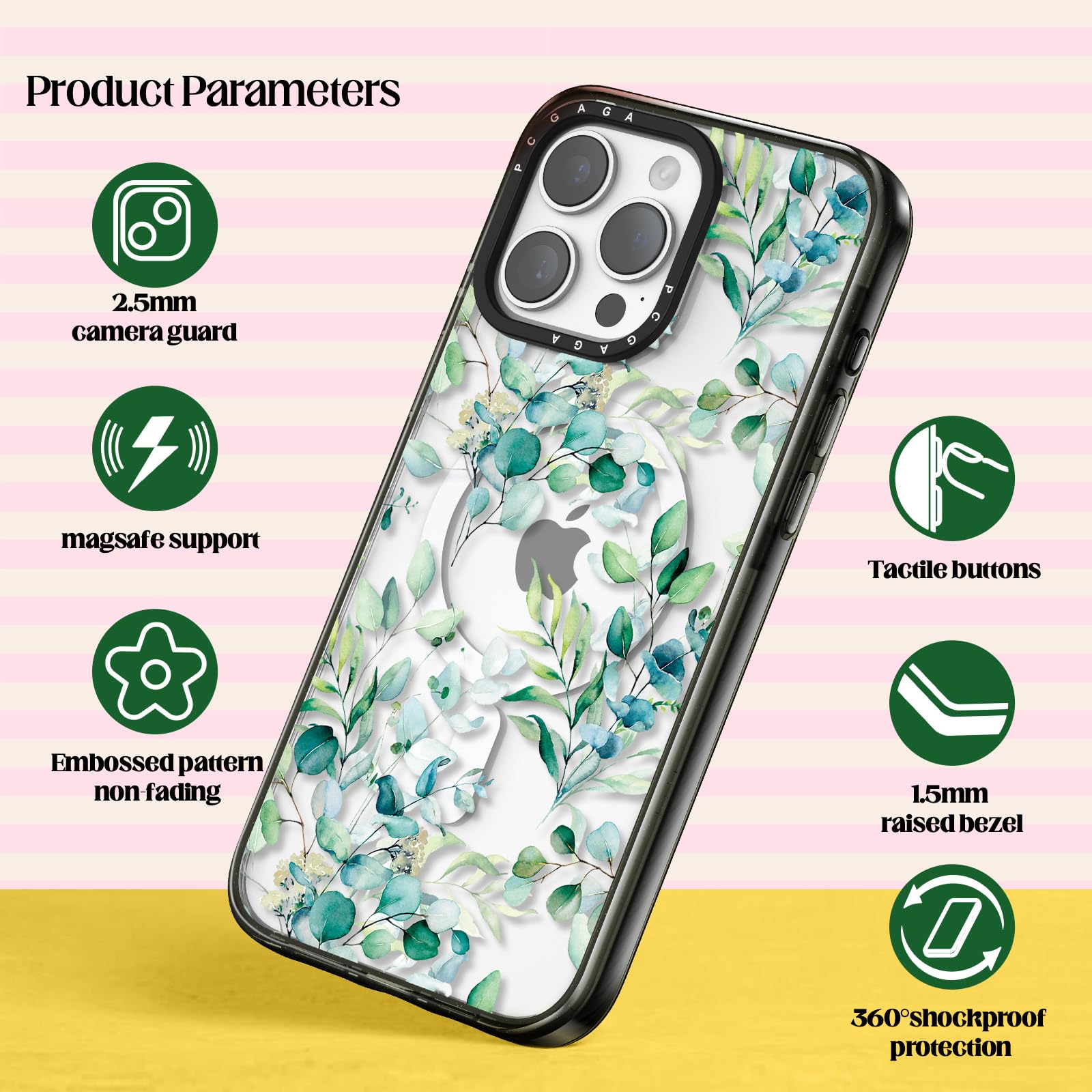 pcgaga Phone Case (Eucalyptus, for iPhone 15 Pro Max 6.7") - Image 4