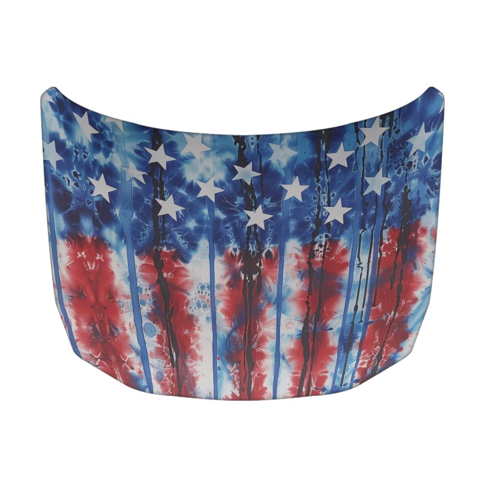 Car Hood Cover, Car Hood Wrap Blanket American Flag Stretchable Waterproof Automotive Outdoor Decorations for Compact SUV Sedans Trucks (59×39 Inch)