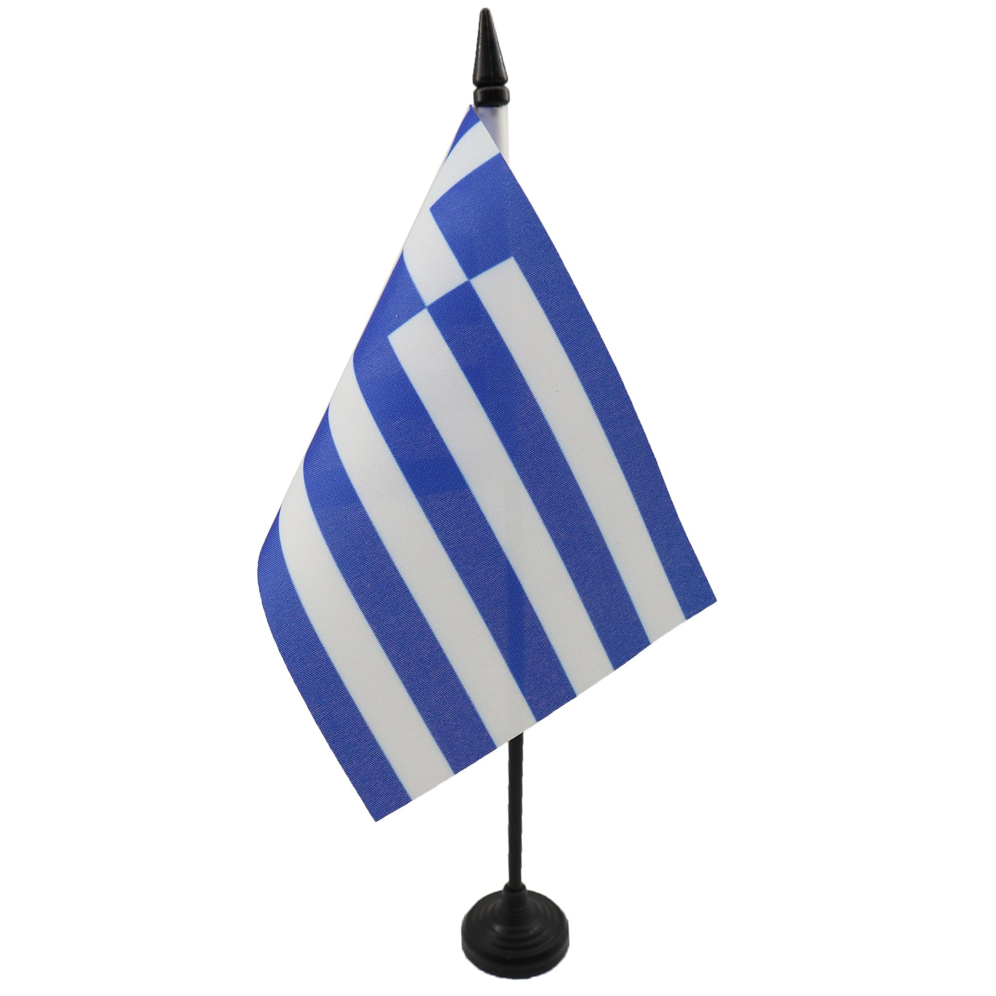 AZ FLAG Greece Table Flag 4x6 in Greek 100D Polyester Plastic Base