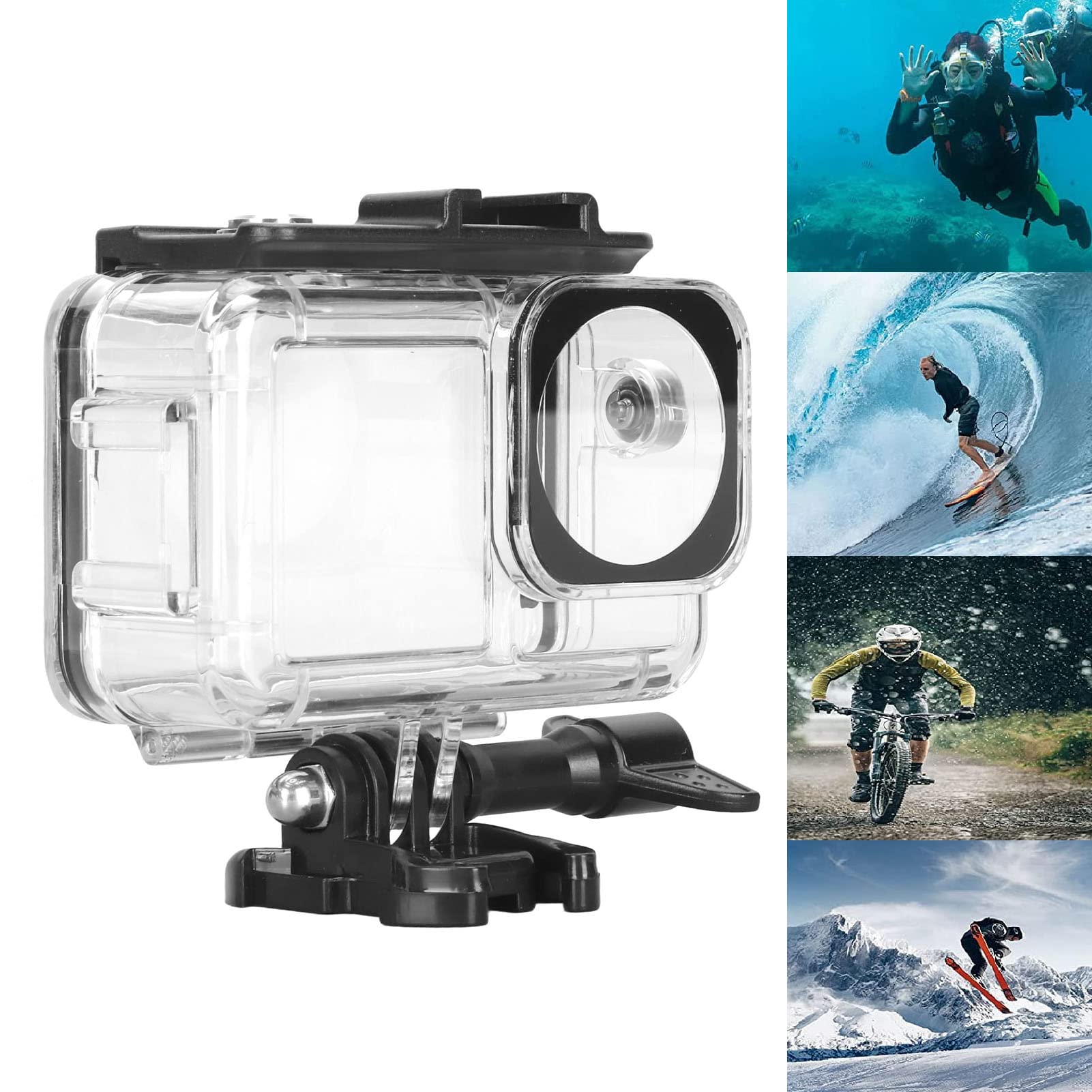 Boîtier Étanche Pour DJI Osmo Action 3/4 - IP68, Résiste à 60 M, PC Haute Lumière + Acier 316 + Verre Trempé