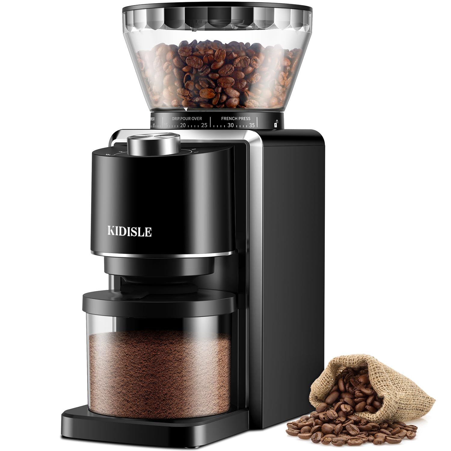KIDISLE Conical Burr Coffee Grinder