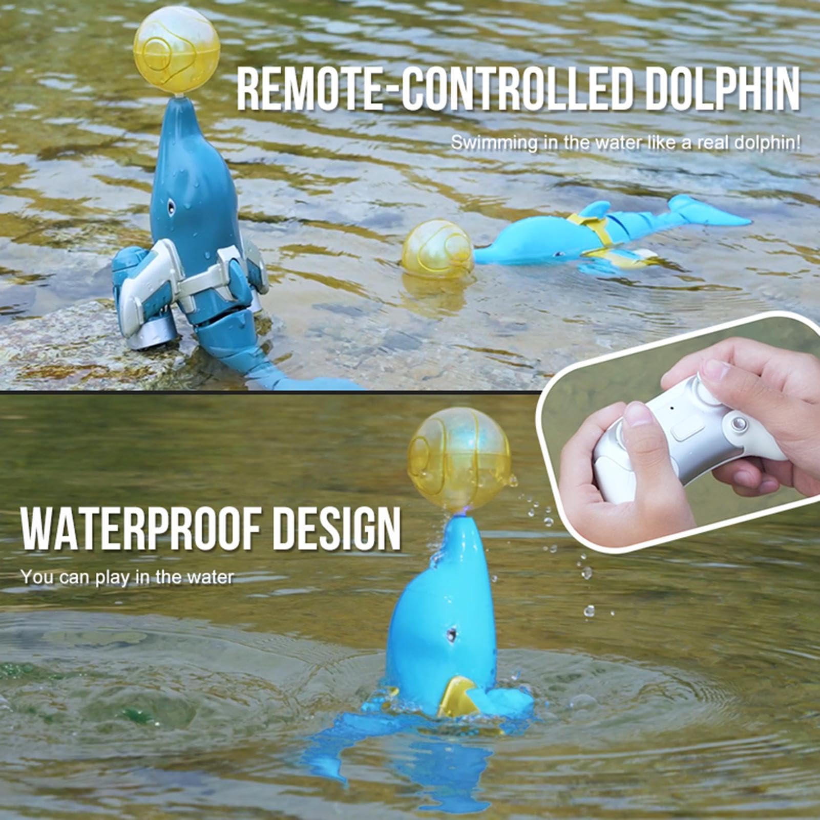 Barca Per Delfini Telecomandata - Giocattolo Acquatico Ad Alta Simulazione Con Controllo Della Rotazione A 360 Gradi, Dispositivo Di Nuoto RC Ricaricabile | Giocattolo Divertente Estivo In Piscina, Gi