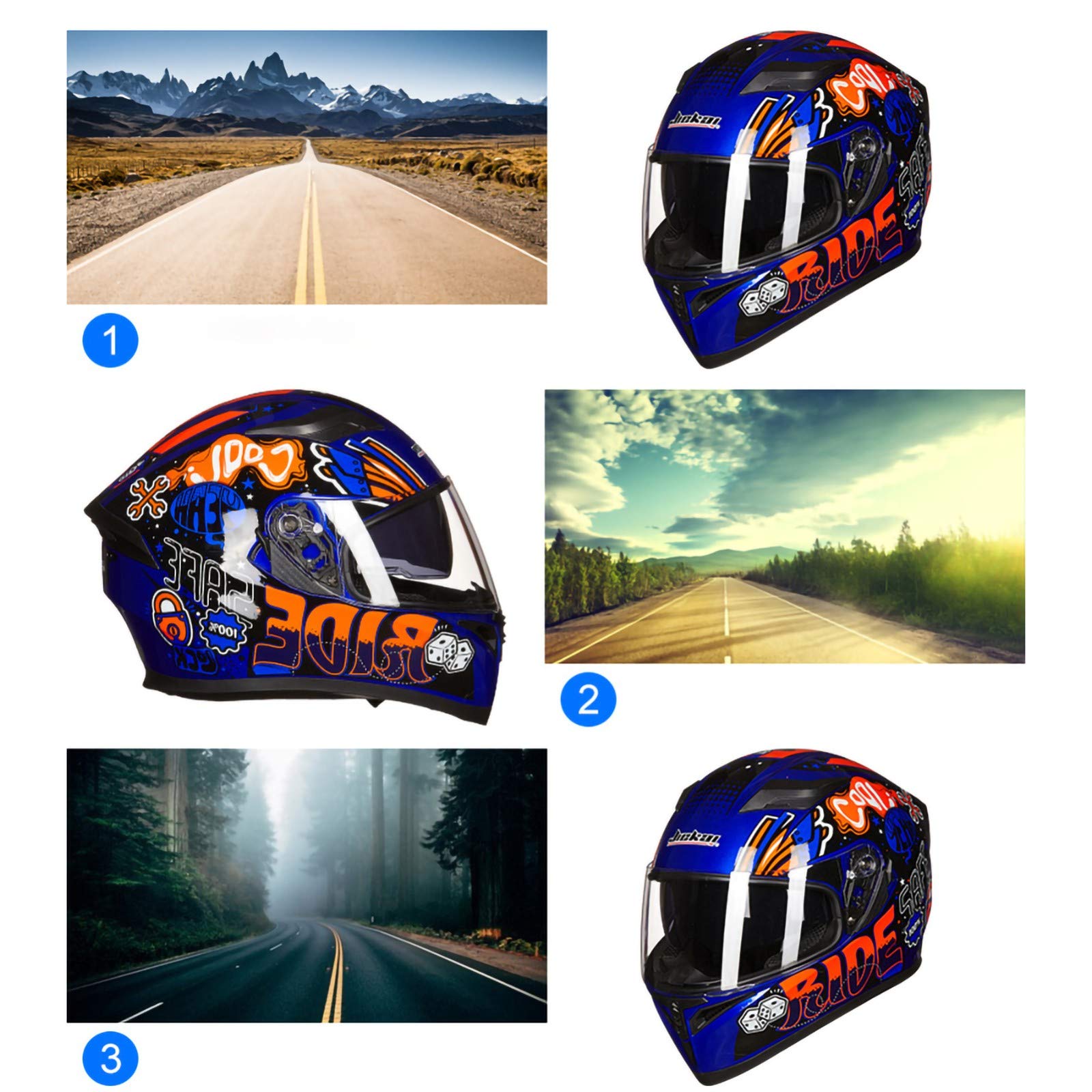 Casco De Moto Modular Bluetooth Casco De Moto Integral Ligero con Visera Doble Cascos De Motocross Aprobados por ECE para Niños, Jóvenes, Hombres, Mujeres, Adultos
