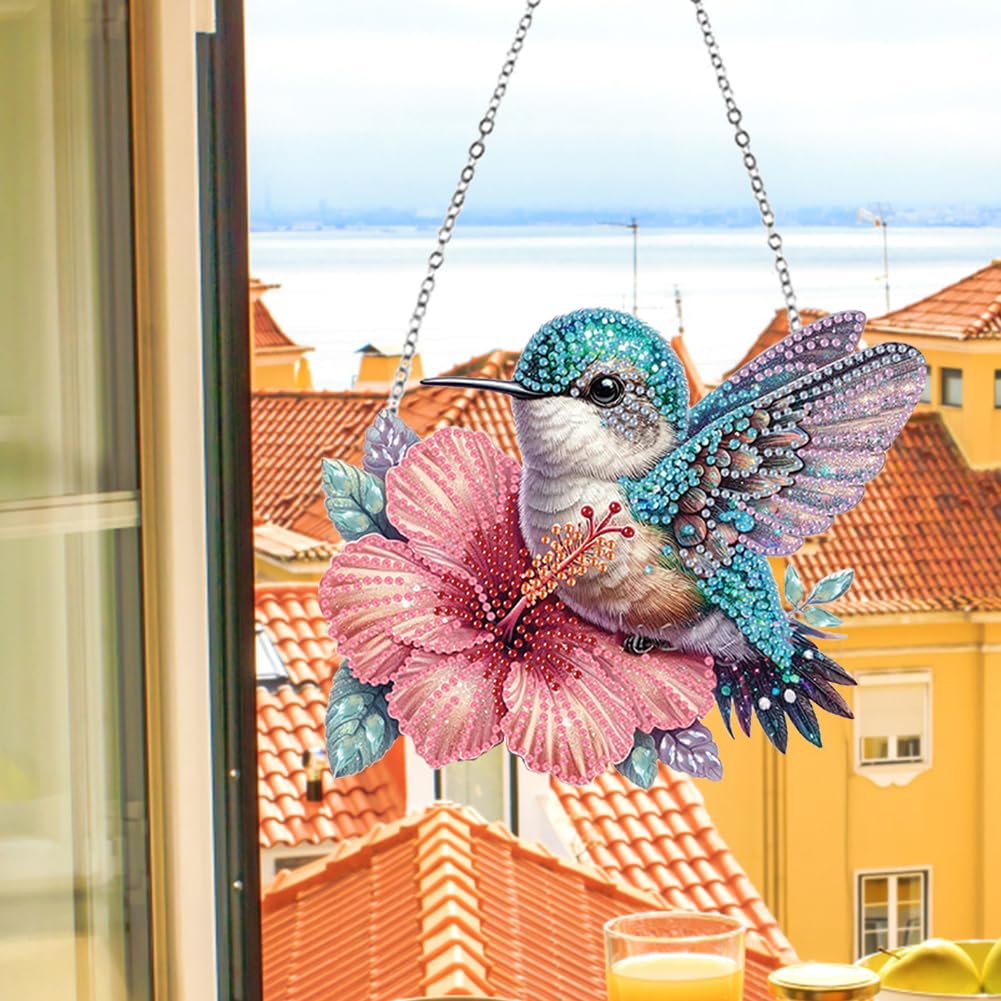 DIY Diamant-Malerei-Anhänger Mit Kette – Weihnachts-Deko-Set Mit 5 Stück Zum Selbermachen Für Fenster, Wand & Garten