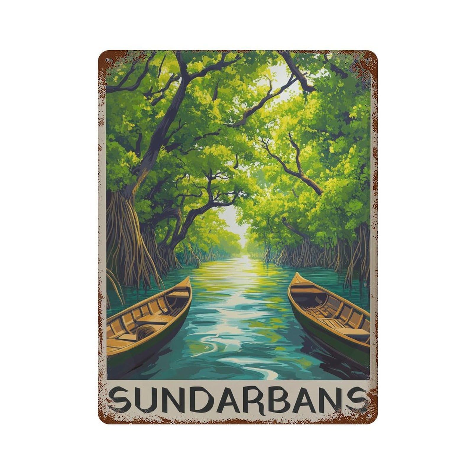 xiaoxiaoshen Sundarbans Bangladesh Travel Tropical (2) Wall Decor Art Metal Tin Poster Modern Home Decor Art Home Bar Shop Decorations Vintage Sign 40x30cm