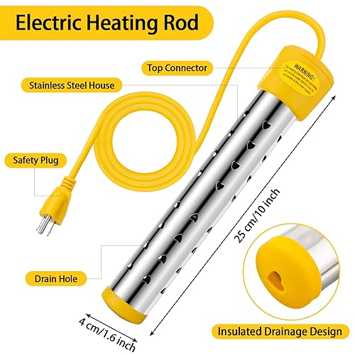 Miniatura 2 de Calentador de agua de inmersión, calentador de piscina, calentador de cubo, calentador eléctrico sumergible para piscina sobre el suelo y calentador