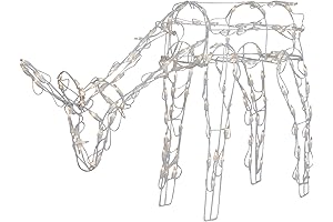 Northlight 42" Lighted White Feeding Reindeer Outdoor Christmas Decoration