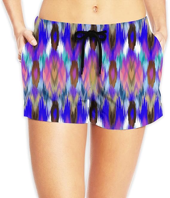AmaUncle Womens Beach Shorts Seamless Pattern Colorful TieDye Beach