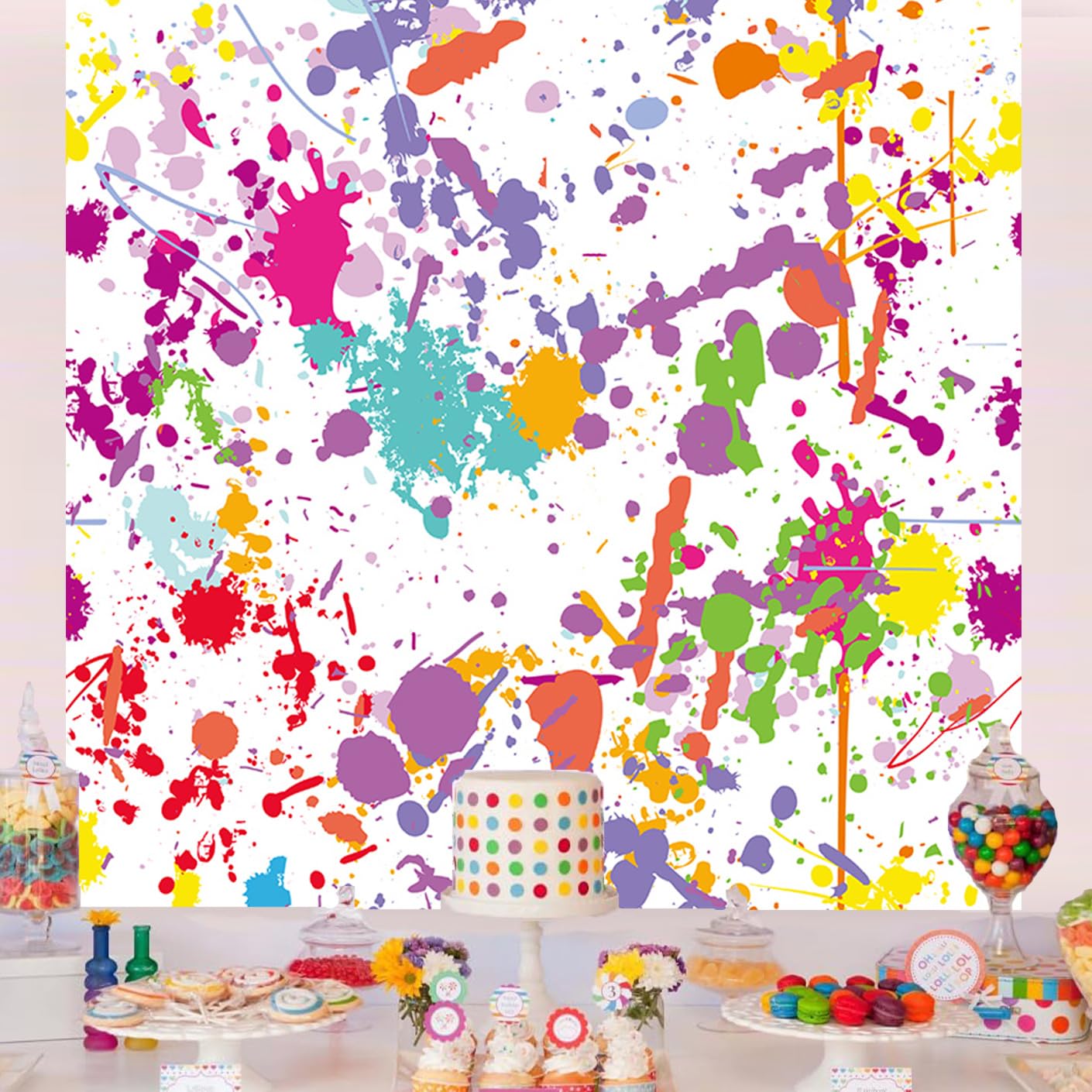 Paint Splatter Backdrop 8x6ft Abstract Watercolor Painting Background ...