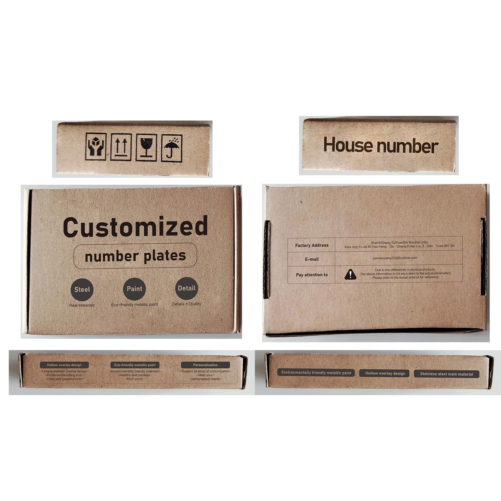 Moderne Adressschilder, Handgeschnitzt, Personalisierbar, Hausnummernschilder Aus Edelstahl, Hausnummernschild Für Haus, Wohnung, Garten, Straße Im Außenbereich,40cm* 45,6cm