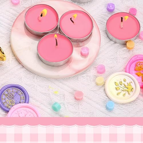 Miniatura 5 de Tea Candles Wedding 10 Pack Party and Home Decoration Votive Parties Tealight Small Wishing Bulk with 1.5-2 Hours Extended Burn Time Mini for Rosa