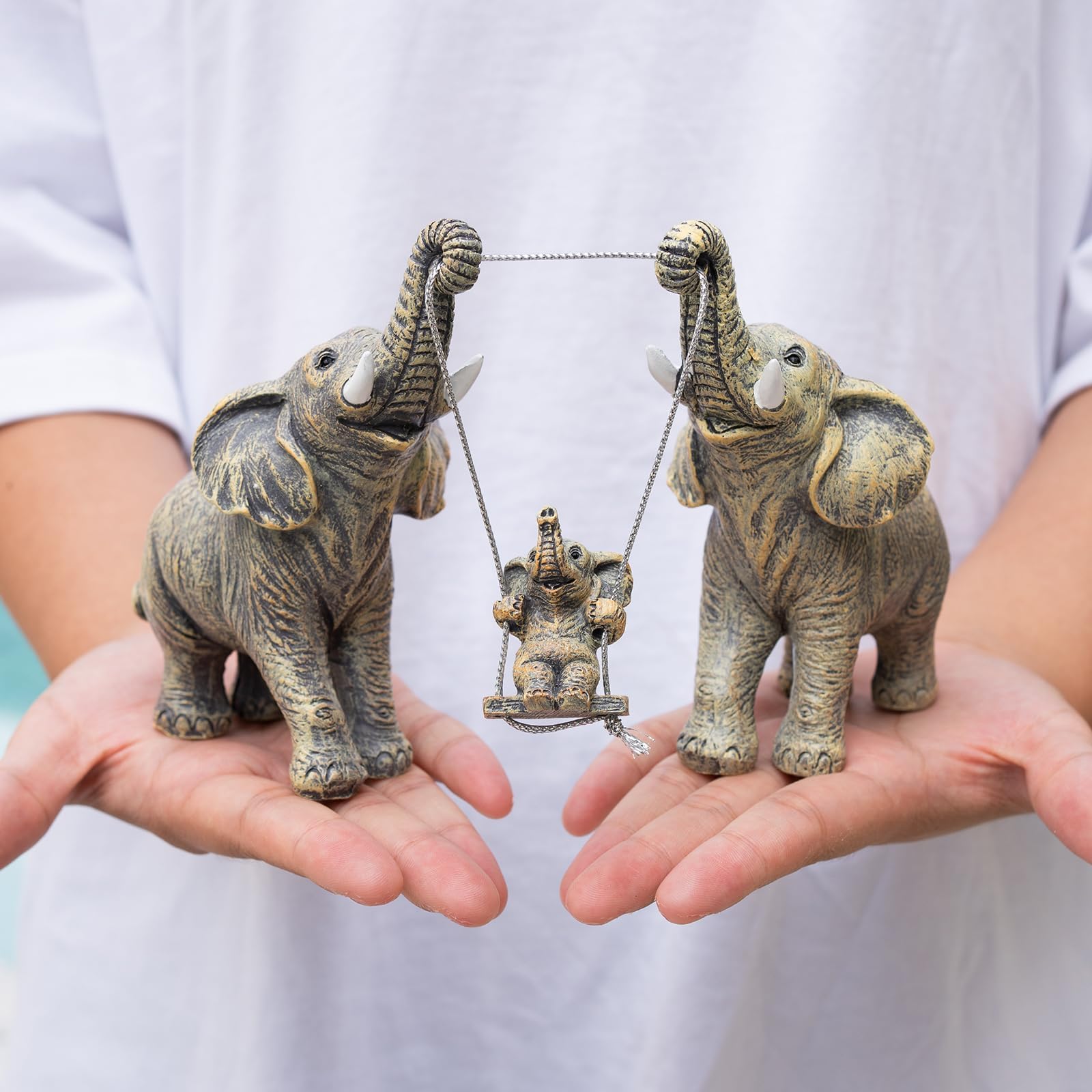 Elephant Statue For Home Decor.Elephant Gifts For Women,Mom.Elephant Decor For Living Room,Office,Shelf Decorations.Elephant Figurines Bring Good Luck,Love.Elephant Table Centerpiece Ornaments - Image 3