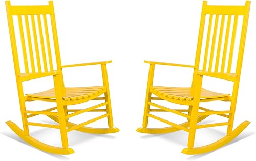 Vista 91 de Shine Company Inc. Silla mecedora para porche estilo Vermont, 4332WT, color blanco