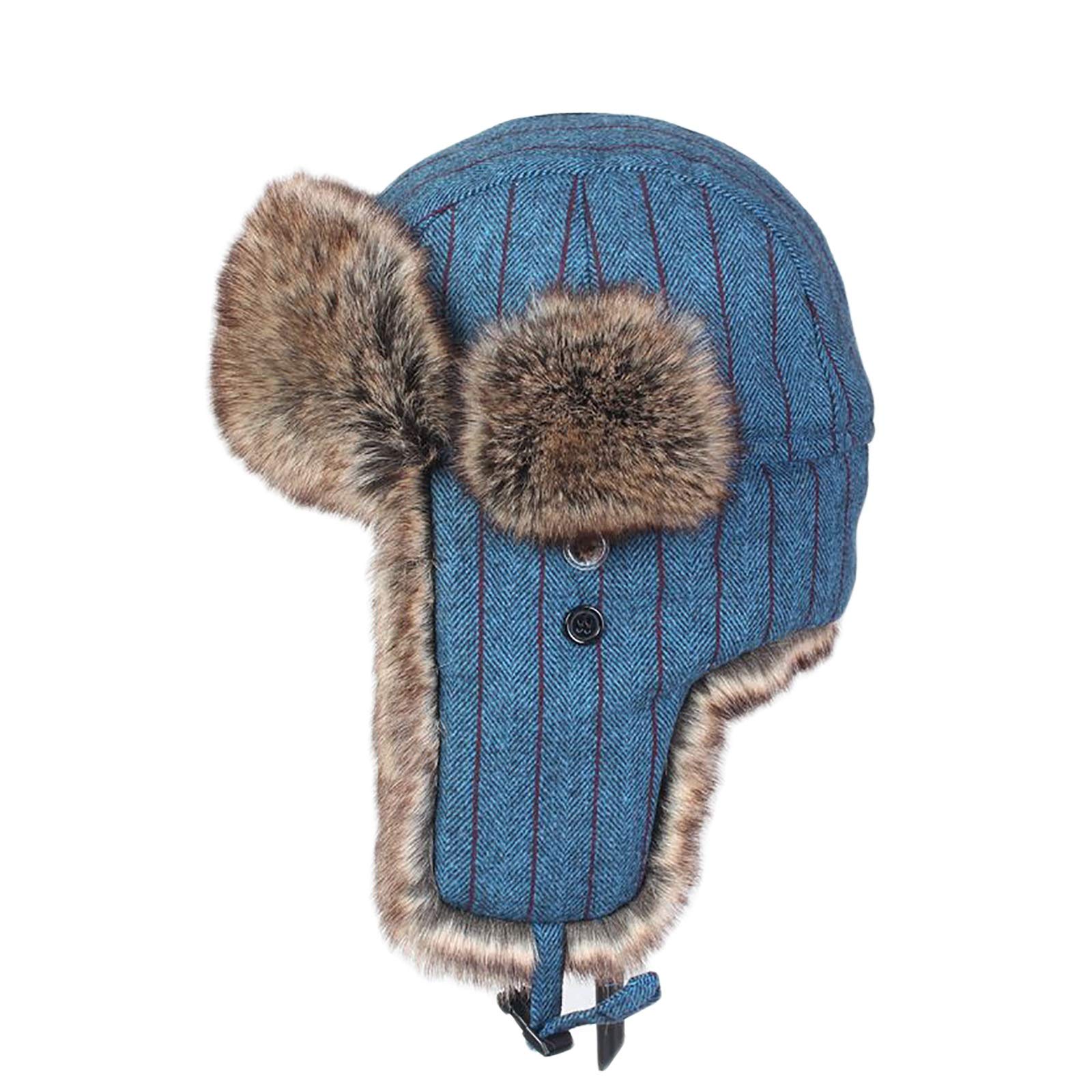 Cappelli invernali, Bomber Cappello uomo Aviator Cappello Bomber Cappello Faux Pelliccia Pelliccia Toper Trapper Cappello pilota con tappo dell'orecchio inverno Tenere caldo