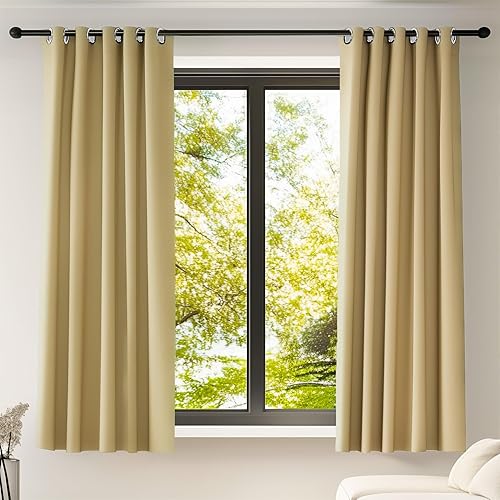 Miniatura 47 de Cortinas opacas con aislamiento térmico azul para oscurecer la habitación, 72 pulgadas de largo para sala de estar, cortinas con ojales de 42 x 72