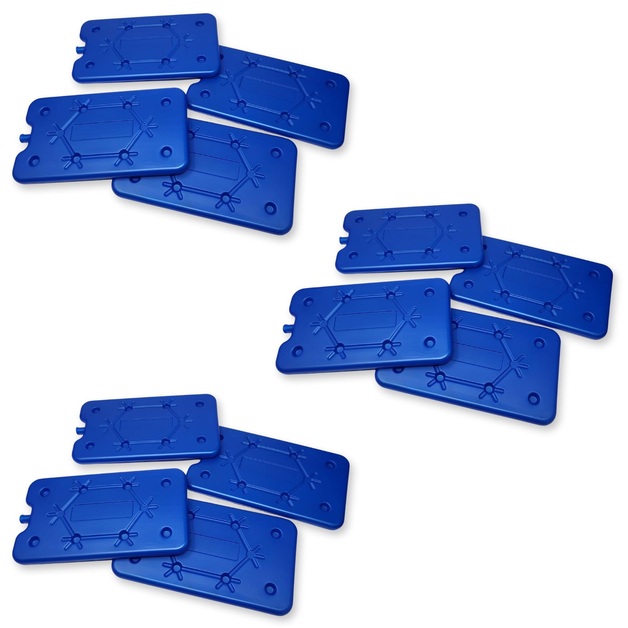ToCi Lot de 12 blocs réfrigérants de 400 ml chacun - 12 éléments de refroidissement bleus pour le sac isotherme ou la glacière - Extra plats