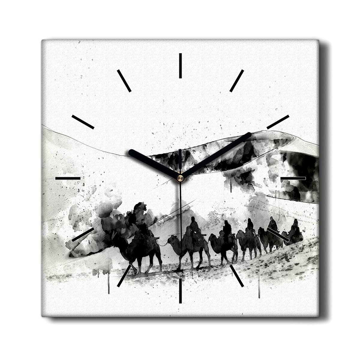 Horloge sur Toile Décoration Murale Salon sans tic-tac 30x30cm Coloray