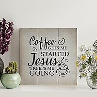 Vista 11 de LITTLEGROVE SEEDS Letrero de madera vintage bohemio con texto en inglés "Give It to God And Go to Sleep", letreros de madera de 10 x 10 pulgadas